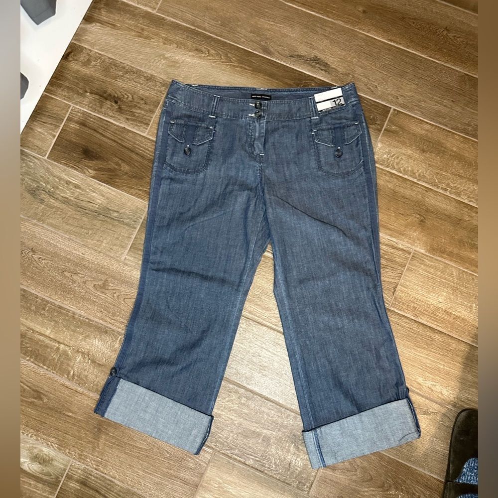 New York & Company Ankle Cropped Jeans NWT Size 12 Wear Roll up to Cuff